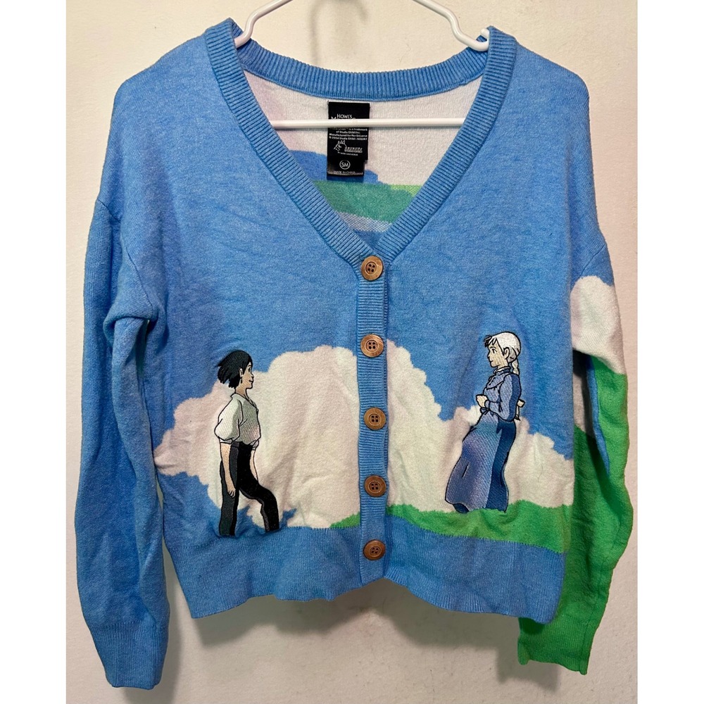 Her Universe Howls Moving Castle Sophie & Howl Cardigan Sweater Blue Green SM